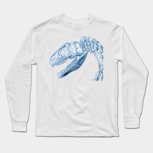 T-Rex Skeleton Blue Long Sleeve T-Shirt